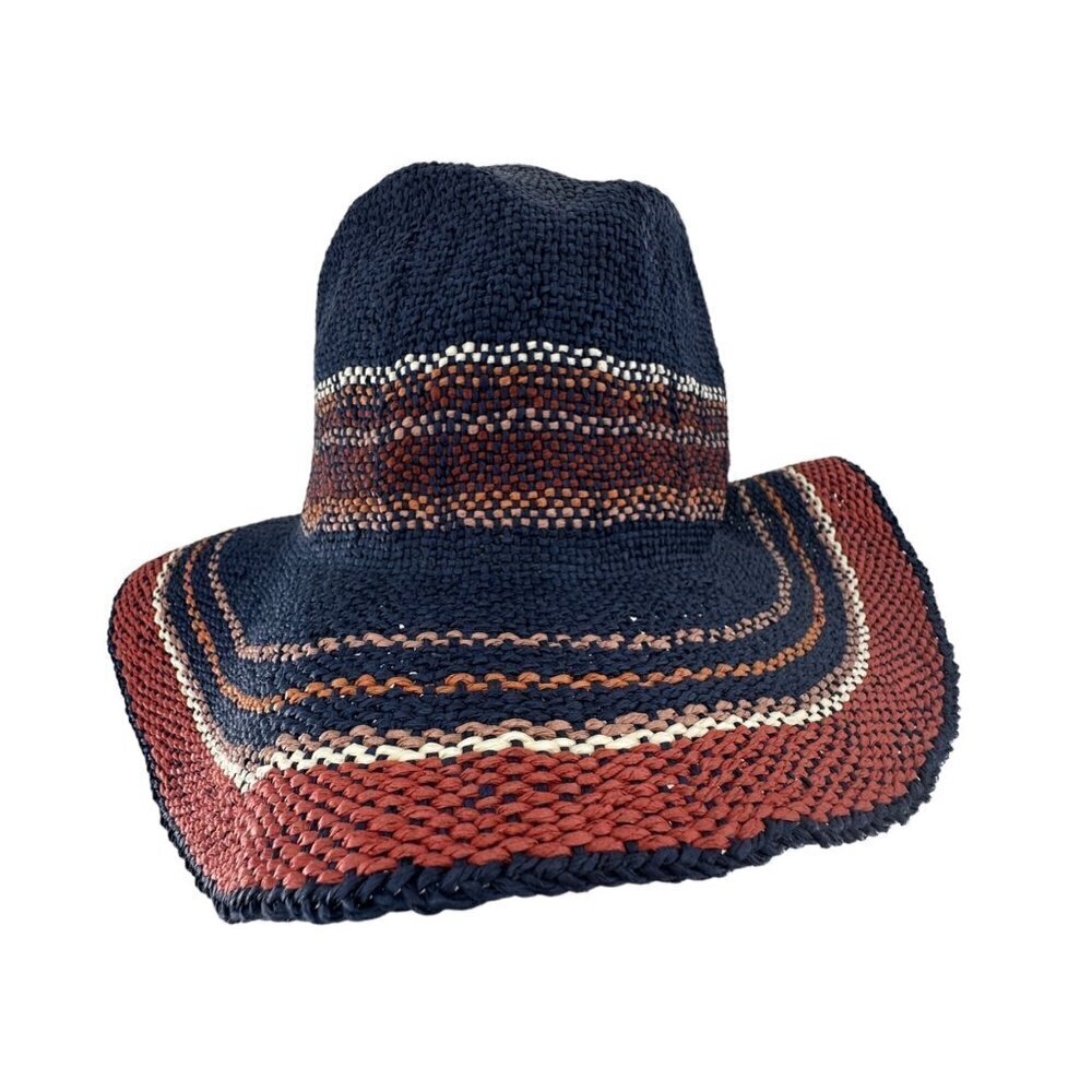 NWOT Hat Attack Multi-Stripe Pattern Bucket Hat Beachy Vacation 100% Paper - Picture 2 of 8